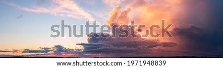 Similar – Image, Stock Photo Intense sunset at the coast of Reykjavik, Iceland