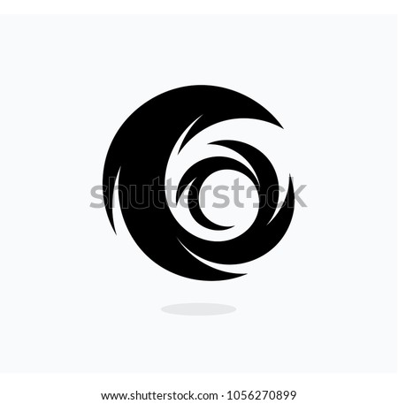 Hurricane icon template. Swirl vector illustration. Abstract tail black icon.