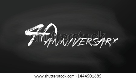 40 anniversary logo concept. 40th years birthday icon. Isolated golden numbers on chalkboard background. Vector illustration. EPS10.