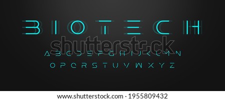 Futuristic letters, ultra slim font, contemporary type for gui and hud, thin sleek typography for innovate and future technology digital display. Minimal style letters, vector typographic design.