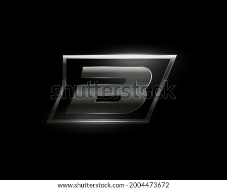 Carbon speed Letter B logo, dark matte metal carbon texture. Drive dynamic steel letter, turbo bold italic chrome logotype for automotive industrial, gym, sport. Vector monogram, emblem