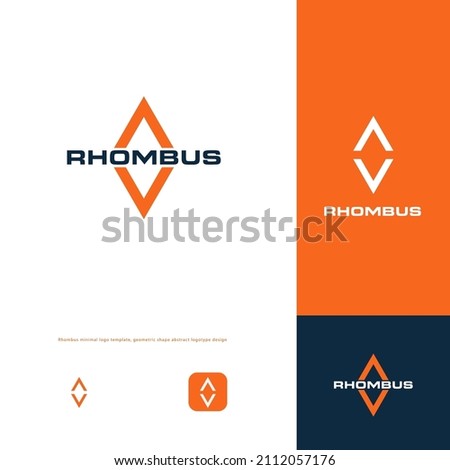 Rhombus flat minimal style vector logo concept. Arrow up and down, forward and backward, isolated icon. Geometric shape for business, vector isolated logotype