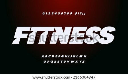 Sport font, bold italic alphabet. Letters and numbers set for modern dynamic headline and logo. Vector typographic design.