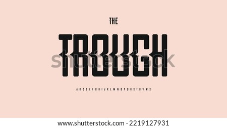 Creative bold font, condensed pierced through alphabet, rounded and softed typeset, high letters for headline and logo of sport, service, esports, shirts, games, music and cinema. Vector typography