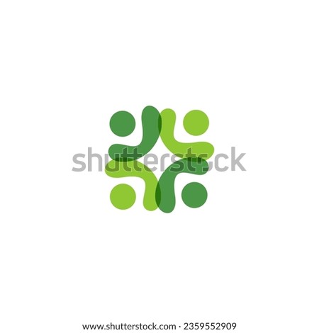 Contemporary medical logo template, people holding hands. Abstract cross icon for clinics, healthcare, charity and nursing home logo. Unique, simple, and versatile health and wellness symbol. 