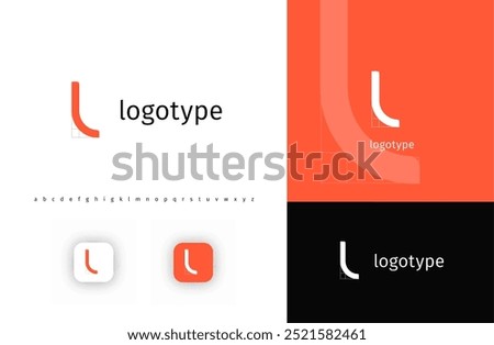 Minimalistic geometric letter L monogram for blueprint project, architectural building, futuristic technology, innovative science. Modern logo concept. Vector illustration