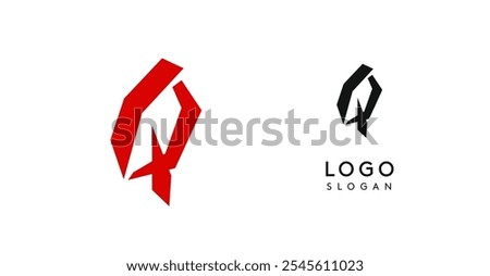 Simple brush pen letter Q in Asian typographic style. Logo monogram for food and beverage packaging, Asian cuisine, restaurants, graphic design studios, and branding agencies. Vector illustration.