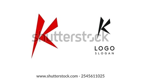 Simple brush pen letter K in Asian typographic style. Logo monogram for food and beverage packaging, Asian cuisine, restaurants, graphic design studios, and branding agencies. Vector illustration.