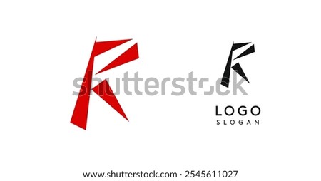 Simple brush pen letter R in Asian typographic style. Logo monogram for food and beverage packaging, Asian cuisine, restaurants, graphic design studios, and branding agencies. Vector illustration.