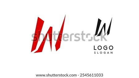 Simple brush pen letter W in Asian typographic style. Logo monogram for food and beverage packaging, Asian cuisine, restaurants, graphic design studios, and branding agencies. Vector illustration.