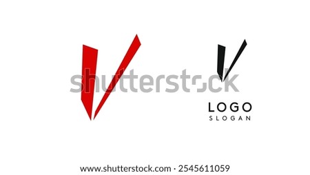 Simple brush pen letter V in Asian typographic style. Logo monogram for food and beverage packaging, Asian cuisine, restaurants, graphic design studios, and branding agencies. Vector illustration.