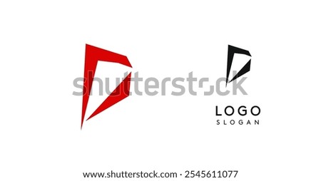 Simple brush pen letter D in Asian typographic style. Logo monogram for food and beverage packaging, Asian cuisine, restaurants, graphic design studios, and branding agencies. Vector illustration.