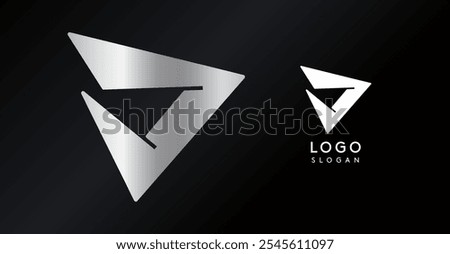 Geometric triangular D letter, abstract dynamic logo, modern holographic gradient monogram for gaming, technology, urban art, innovation, streetwear brand, sci-fi cybersport. Vector illustration