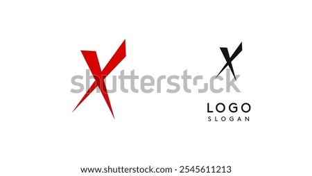 Simple brush pen letter X in Asian typographic style. Logo monogram for food and beverage packaging, Asian cuisine, restaurants, graphic design studios, and branding agencies. Vector illustration.