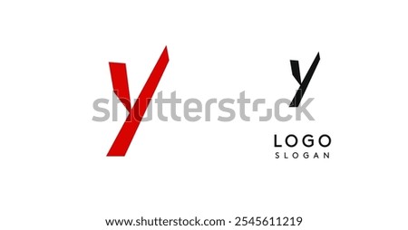 Simple brush pen letter Y in Asian typographic style. Logo monogram for food and beverage packaging, Asian cuisine, restaurants, graphic design studios, and branding agencies. Vector illustration.