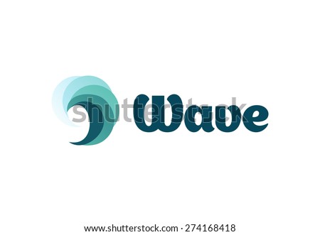 Sea or river ninth wave. Storm and tempest. Harmonious vector logo. The water of the ocean. 