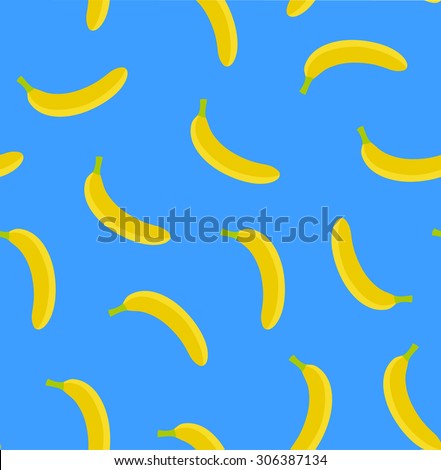 Seamless banana seamless texture. Ecuador eco product pattern. Diet vector background.