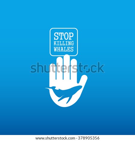 Isolated blue whale in white hand vector logo. World whales' day. Save mammals. Stop killing whales. Help symbol. Volunteering icon. International day.Protect nature. Ocean creature silhouette.