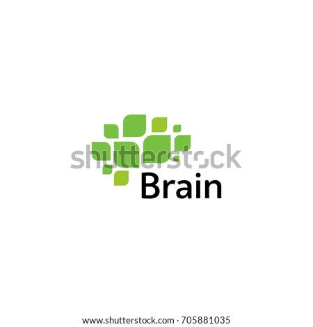 Brain Logo silhouette design vector template. Think Idea concept. Brain storm power thinking logotype icon. Isolated abstract unusual creative digital brainstorming idea symbol. 