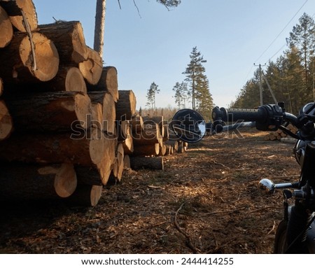 Similar – Foto Bild Motorrad und Baumstämme in der Wüste