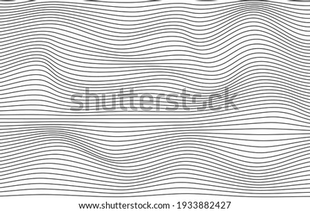 Wave black thin lines vertical curve pattern vector abstract background illustration.