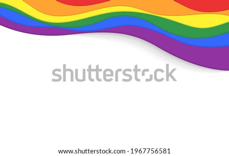 LGBT rainbow wave flag flutter of lesbian, gay, and bisexual colorful concept vector background