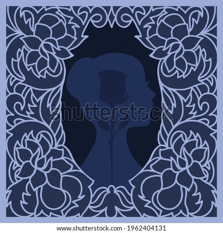 Girl silhouette. Excellent for creating shadow light box, decoration of gifts, crafts, greeting card, prints, posters, t-shirts. Printable or iron on transfers and ready for sublimation.