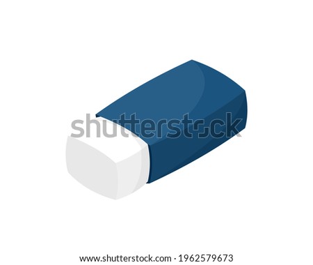 Rubber eraser isolated on white background. Icon vector illustration.