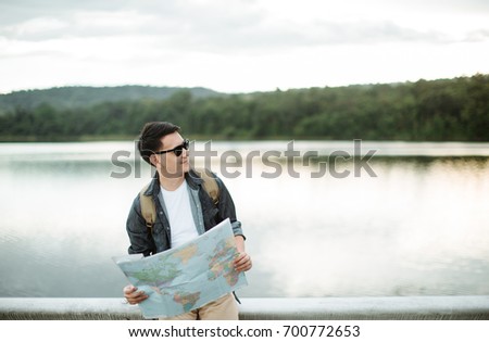 Similar – Image, Stock Photo young asia boy alone in the house