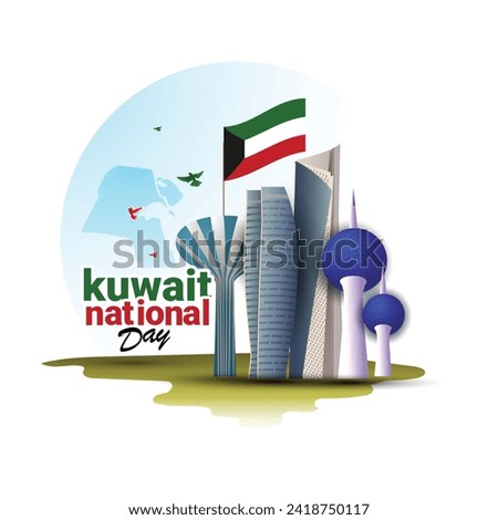 creative celebration Vector Illustration Kuwait National Day (25th February) 

