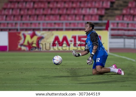 BANGKOK,THAILAND:AUGUST;2015:Romain Gasmi of Bangkok poses during football Thai Premier League between Osotspa M-150 Samutprakan FC and Bangkok UTD at Rajamangala Stadium on AUGUST 15,2015inThailand.