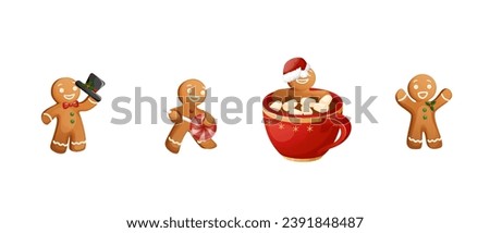 Funny Christmas Cookie Character Gingerbread Man Family Set