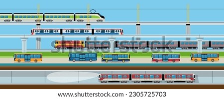 VECTOR EPS10 - mass transport in the city,
