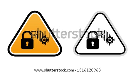 Lockout tagout lock mark icon. Vector graphics.