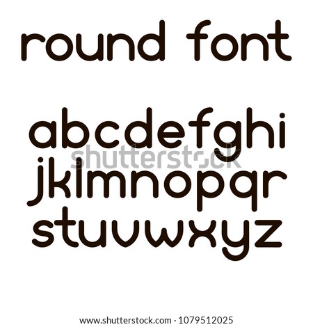 Simple round font lowcase letters Stok fotoğraf © 