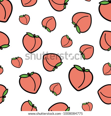 Seamless Peach Repeat Pattern