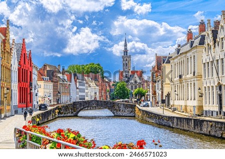 Similar – Image, Stock Photo Water canal in city with residential buildings