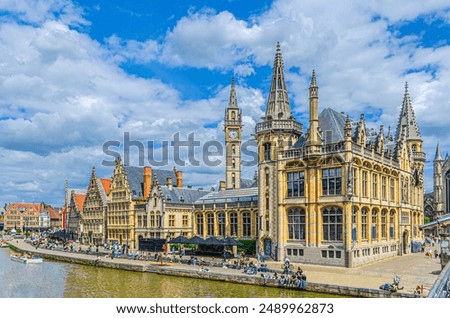 Similar – Image, Stock Photo Leie river bank in Ghent, Belgium, Europe.