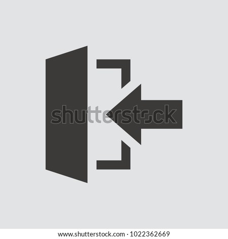 exit icon isolated of flat style. Vector illustration.