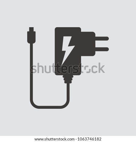 Power adapter icon isolated of flat style. Vector illustration. ストックフォト © 