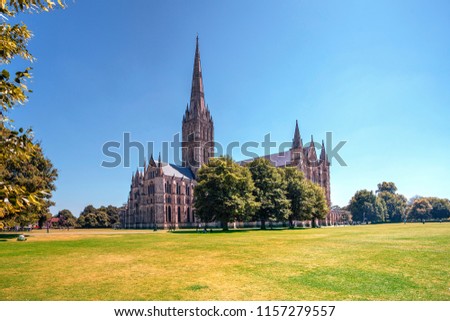 Salisbury Cathedral - Sitting in splendour within the Cathedral Close on a fine summer's day. Сток-фото © 