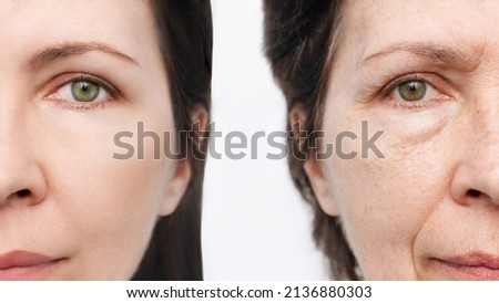 Similar – Image, Stock Photo Lateral, close portrait of a young woman in nature