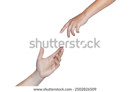 Similar – Image, Stock Photo Extended female hand with open palm