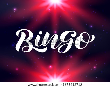 Vector stock illustration. Bingo brush lettering for banner