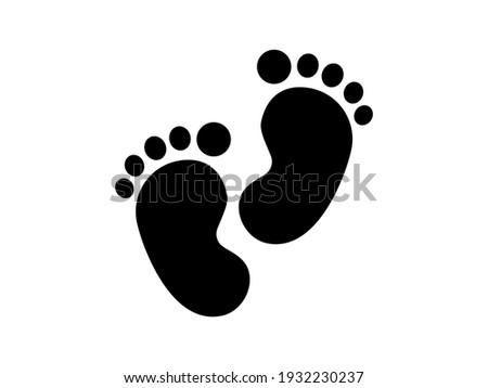 Baby footprint flat icon Vector stock illustration for poster