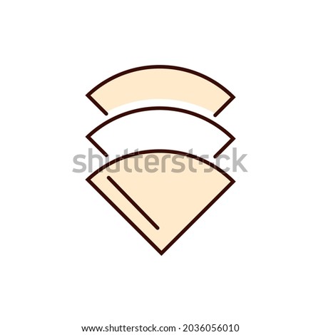 Coffee paper filter flat icon. Barista drop tool. Color filled symbol. Isolated vector stock illustration