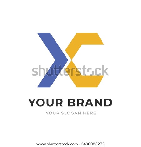 Set of Letter XC, CX, C, X Logo Design Collection, Initial Monogram Logo, Modern Alphabet Letter XC, CX, C, X Unique Logo Vector Template Illustration for Business Branding