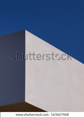 Abstract facade. Building facade detail with minimalist lines.