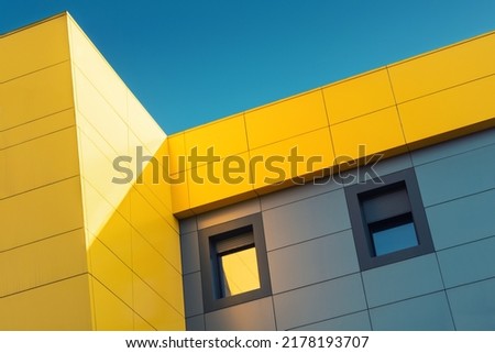 Similar – Image, Stock Photo Facade of modern multicolored building with narrow windows