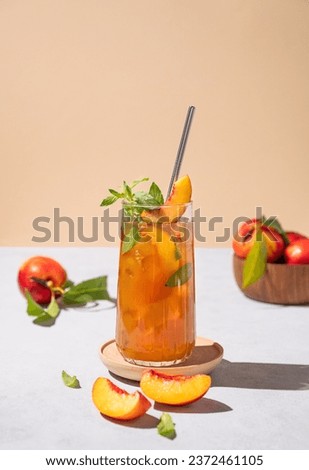 Similar – Image, Stock Photo Homemade refreshing mocktail with soda and orange juice